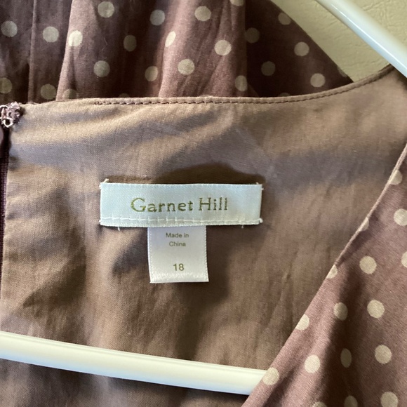 Garnet Hill brown polka dot dress, size 18, NWOT - Picture 2 of 2